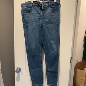 Loft high waist skinny jeans with button fly